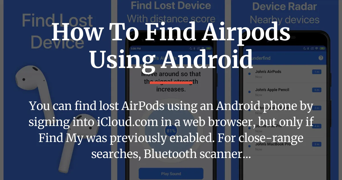 how to find airpods using android