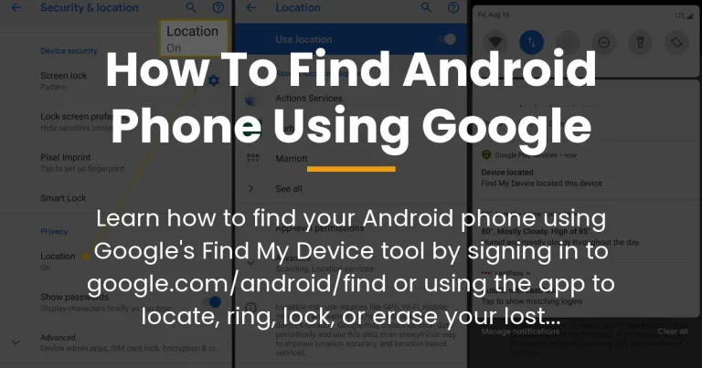 how to find android phone using google