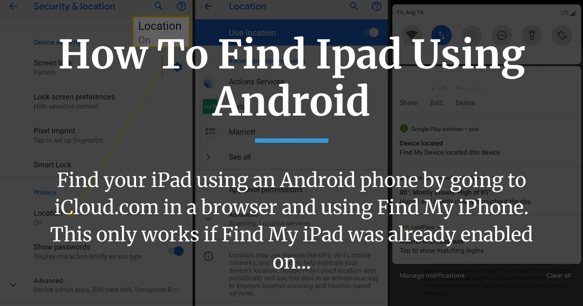 how to find ipad using android
