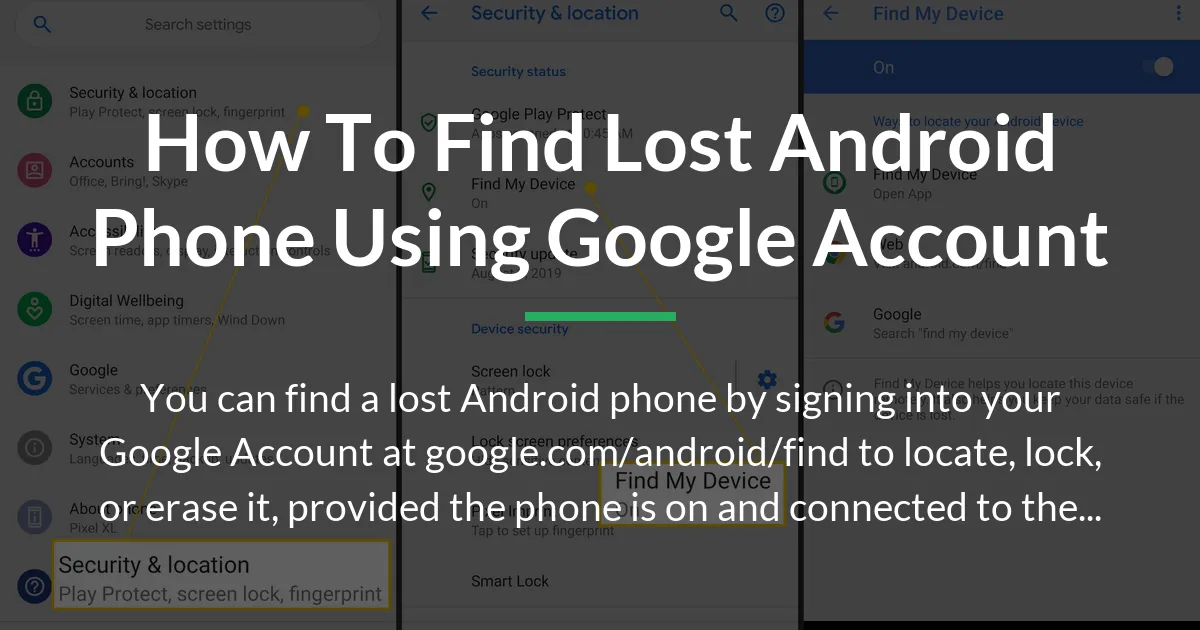 how to find lost android phone using google account