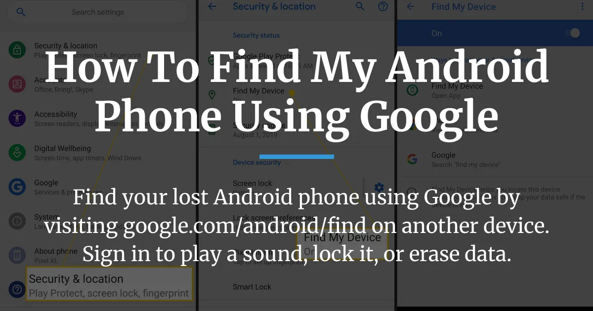 how to find my android phone using google