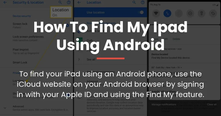how to find my ipad using android