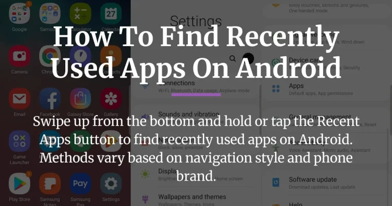 how to find recently used apps on android
