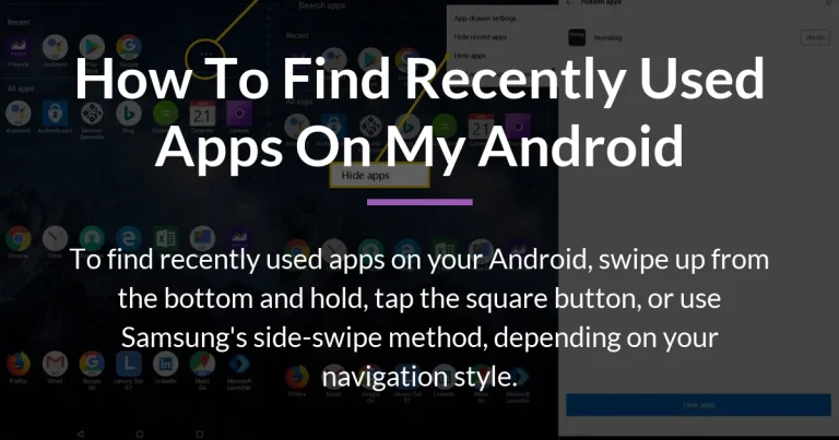 how to find recently used apps on my android