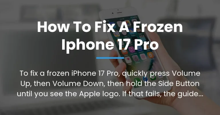 how to fix a frozen iphone 17 pro