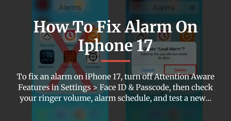 how to fix alarm on iphone 17