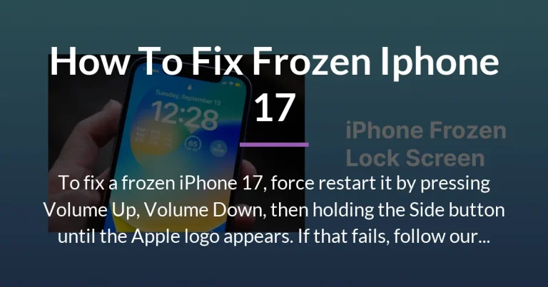 how to fix frozen iphone 17
