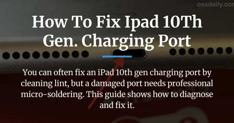 how to fix ipad 10th gen. charging port