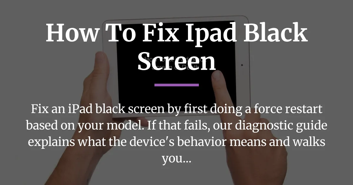 how to fix ipad black screen