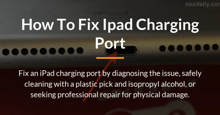 how to fix ipad charging port