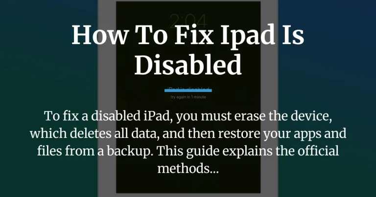 how to fix ipad is disabled