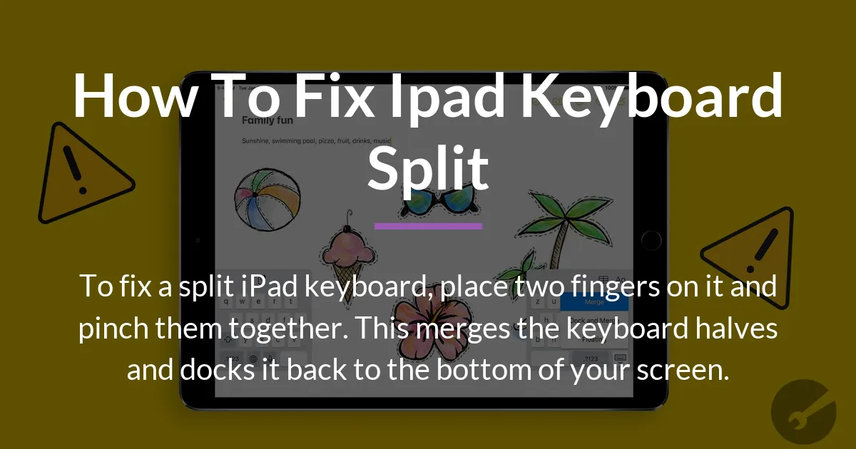 how to fix ipad keyboard split