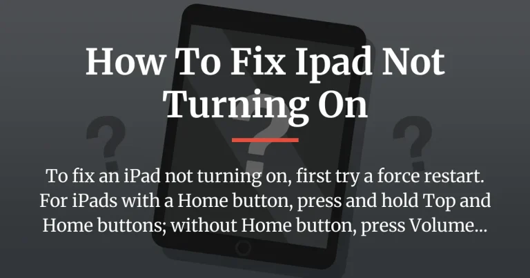 how to fix ipad not turning on