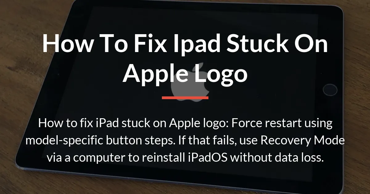how to fix ipad stuck on apple logo