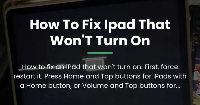 how to fix ipad that won't turn on