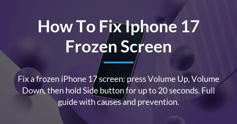 how to fix iphone 17 frozen screen