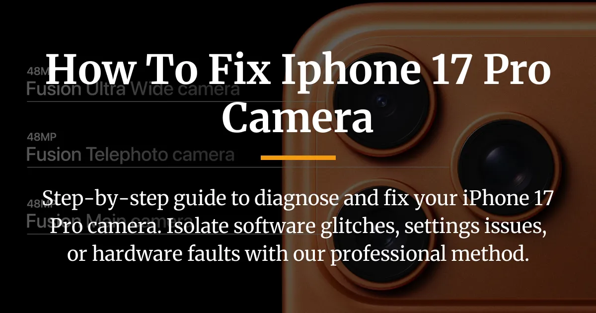 how to fix iphone 17 pro camera