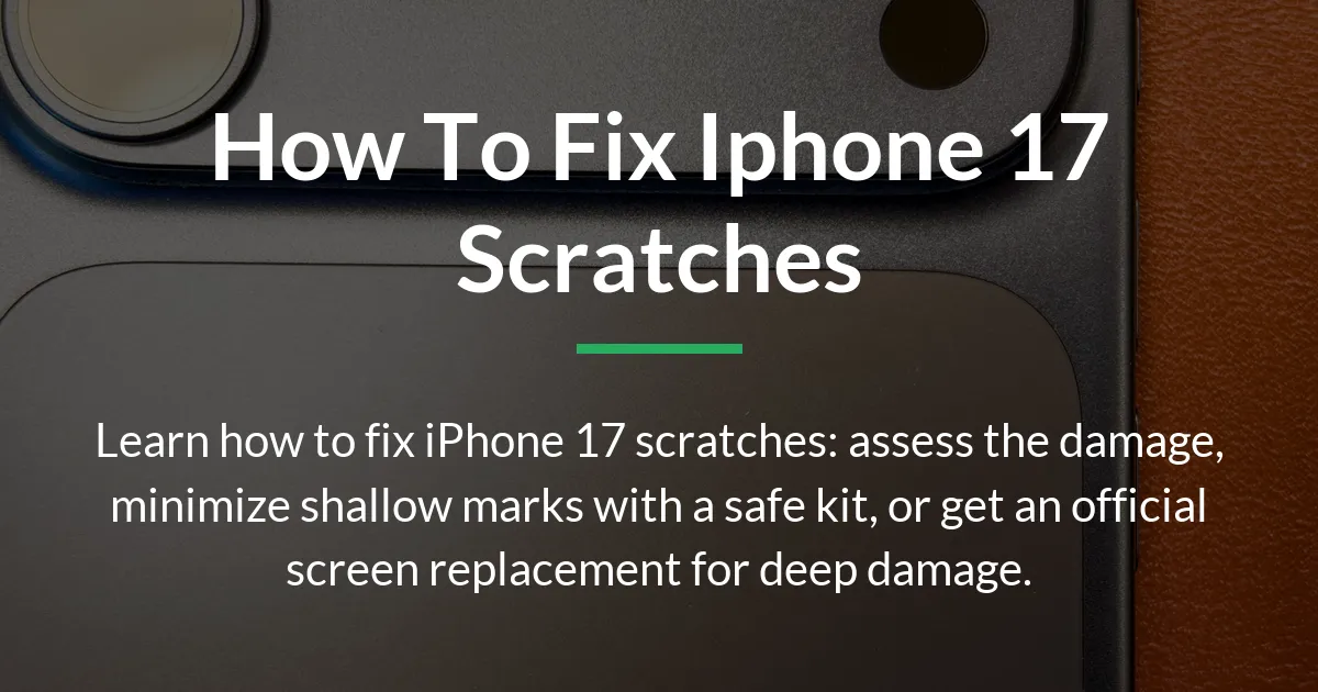 how to fix iphone 17 scratches