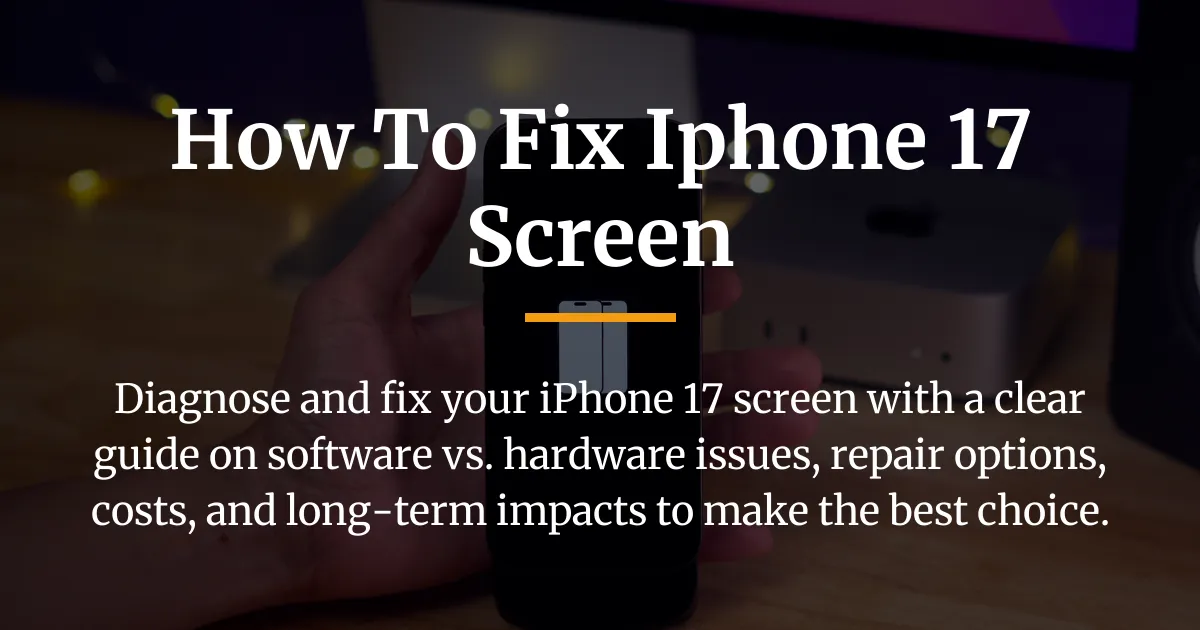 how to fix iphone 17 screen