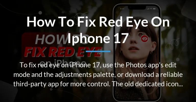 how to fix red eye on iphone 17