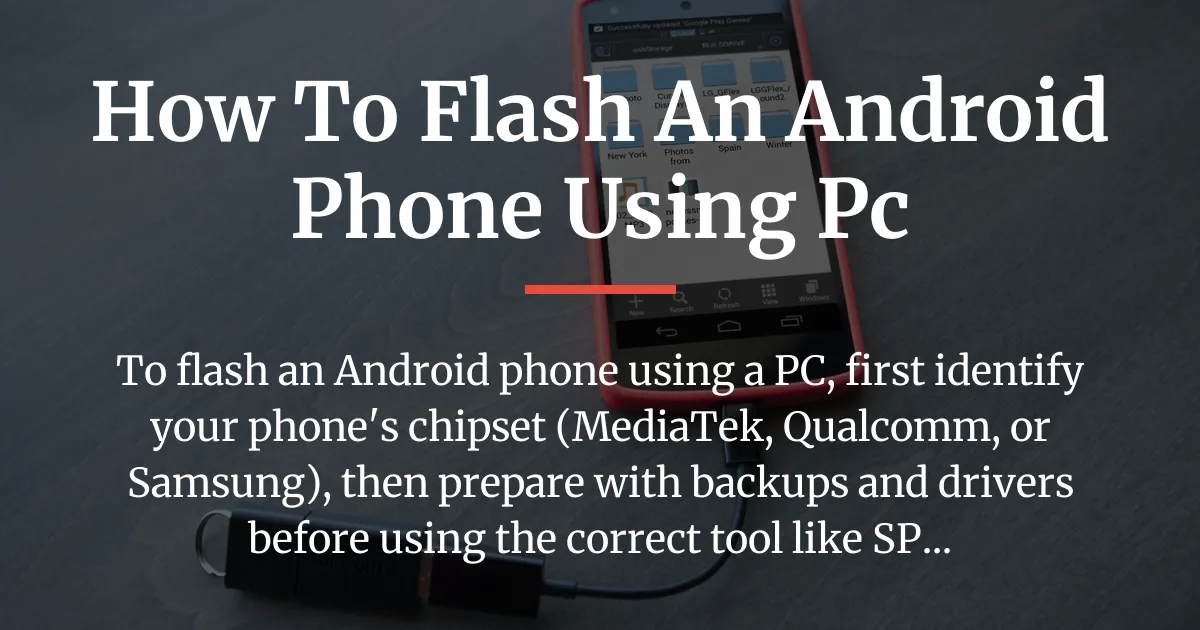 how to flash an android phone using pc