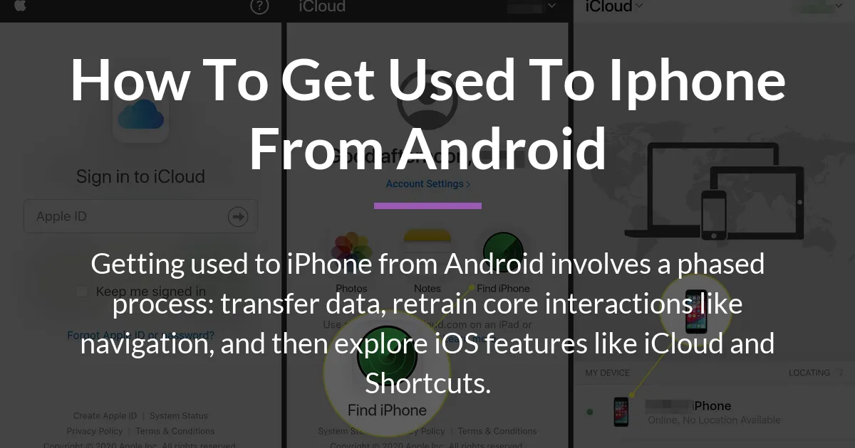 how to get used to iphone from android