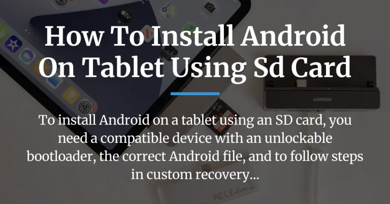 how to install android on tablet using sd card