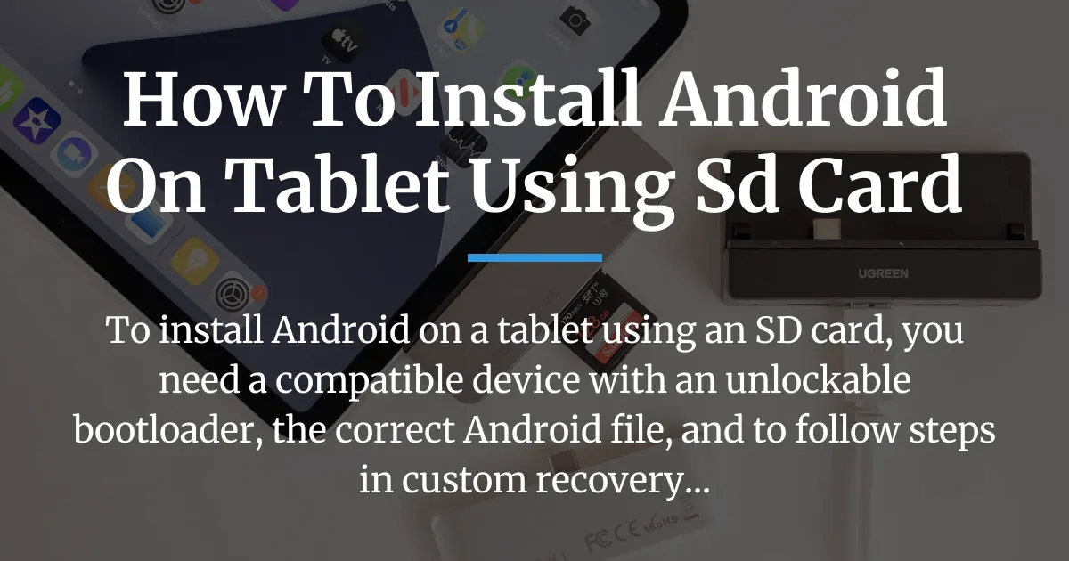 how to install android on tablet using sd card