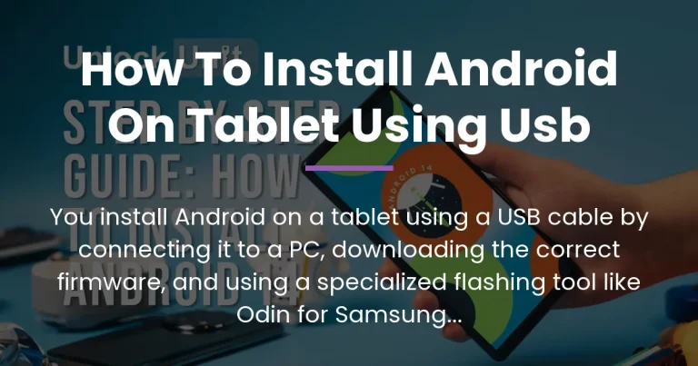 how to install android on tablet using usb