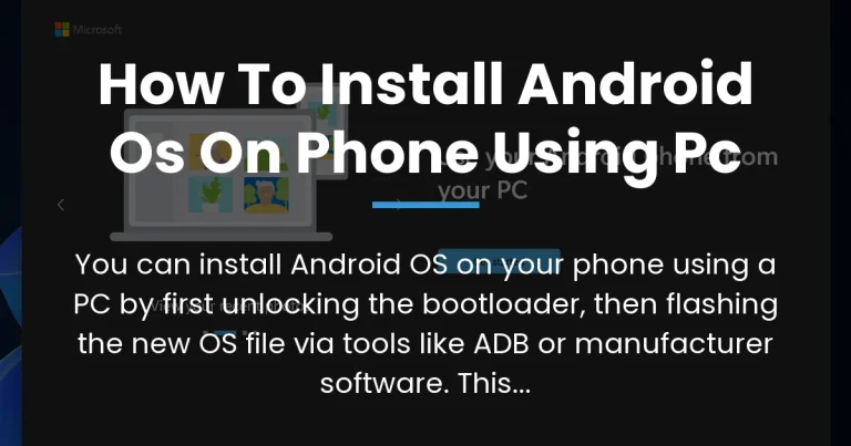 how to install android os on phone using pc