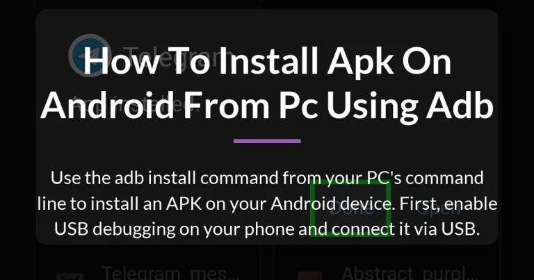 how to install apk on android from pc using adb
