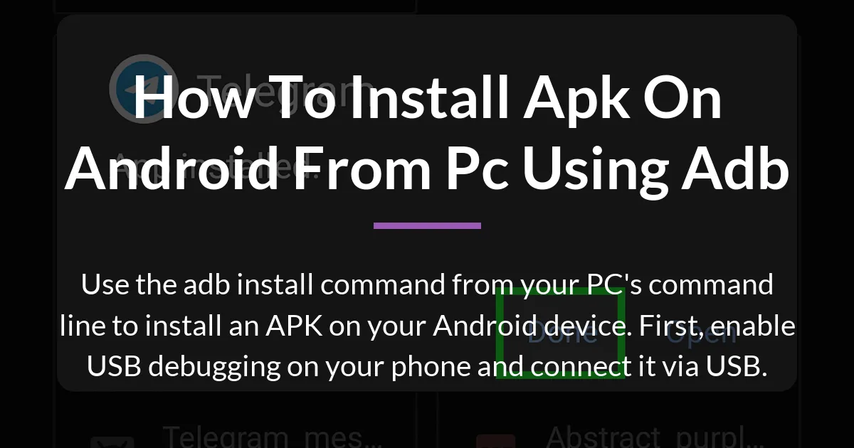 how to install apk on android from pc using adb