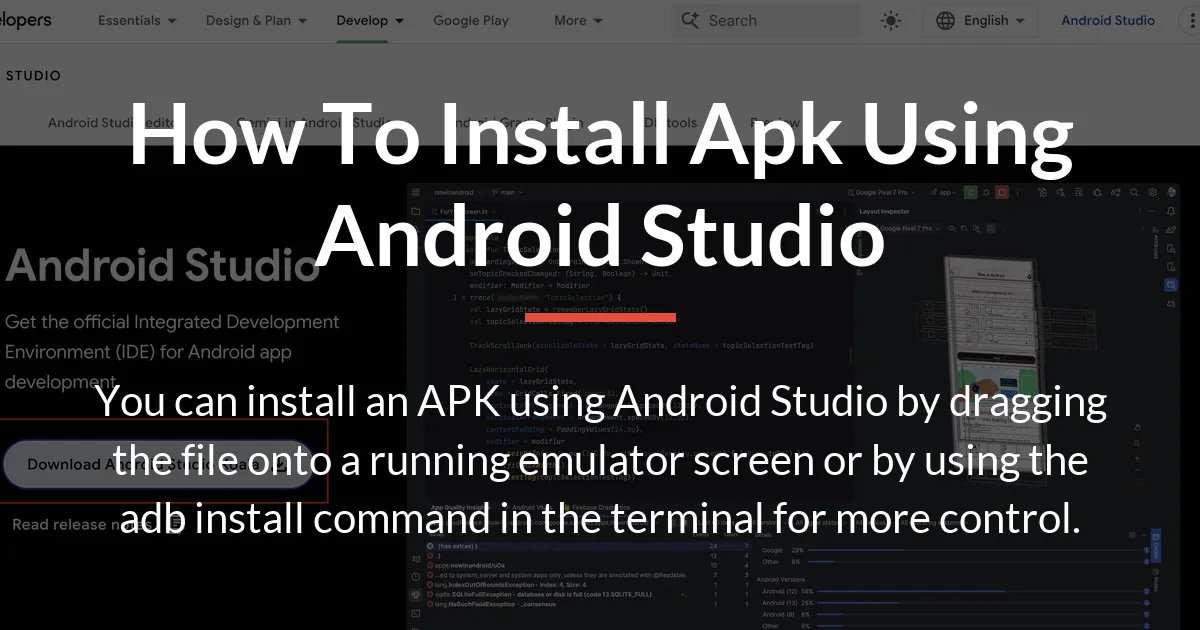 how to install apk using android studio