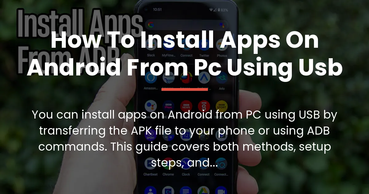 how to install apps on android from pc using usb
