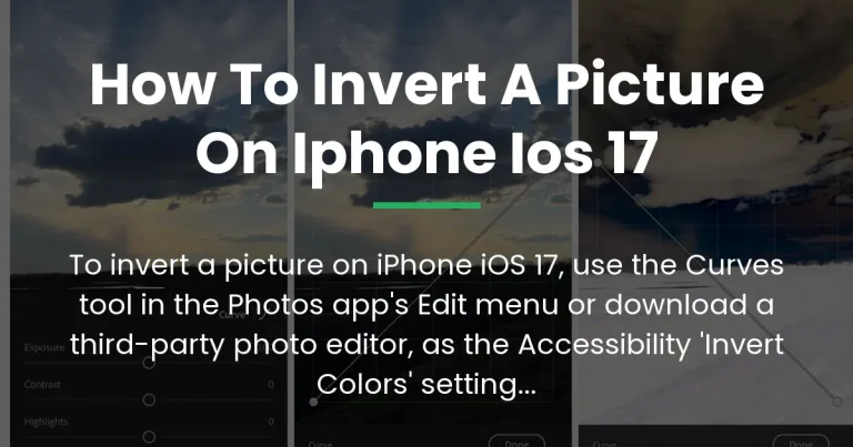 how to invert a picture on iphone ios 17