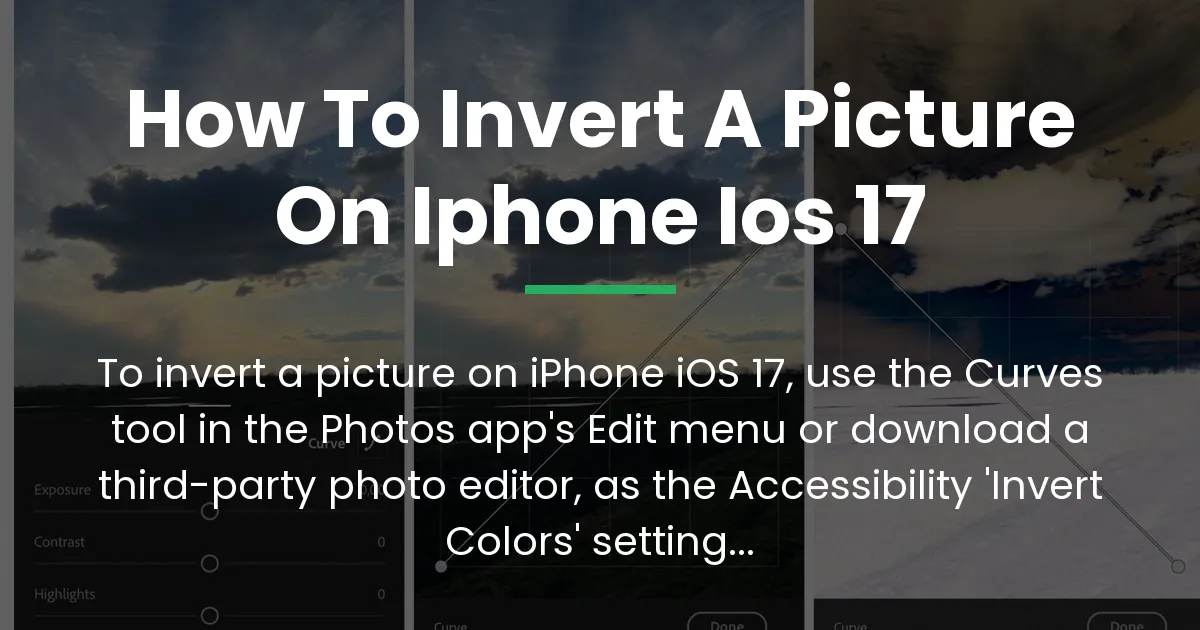 how to invert a picture on iphone ios 17