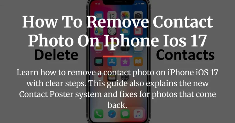 how to remove contact photo on iphone ios 17