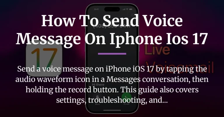 how to send voice message on iphone ios 17