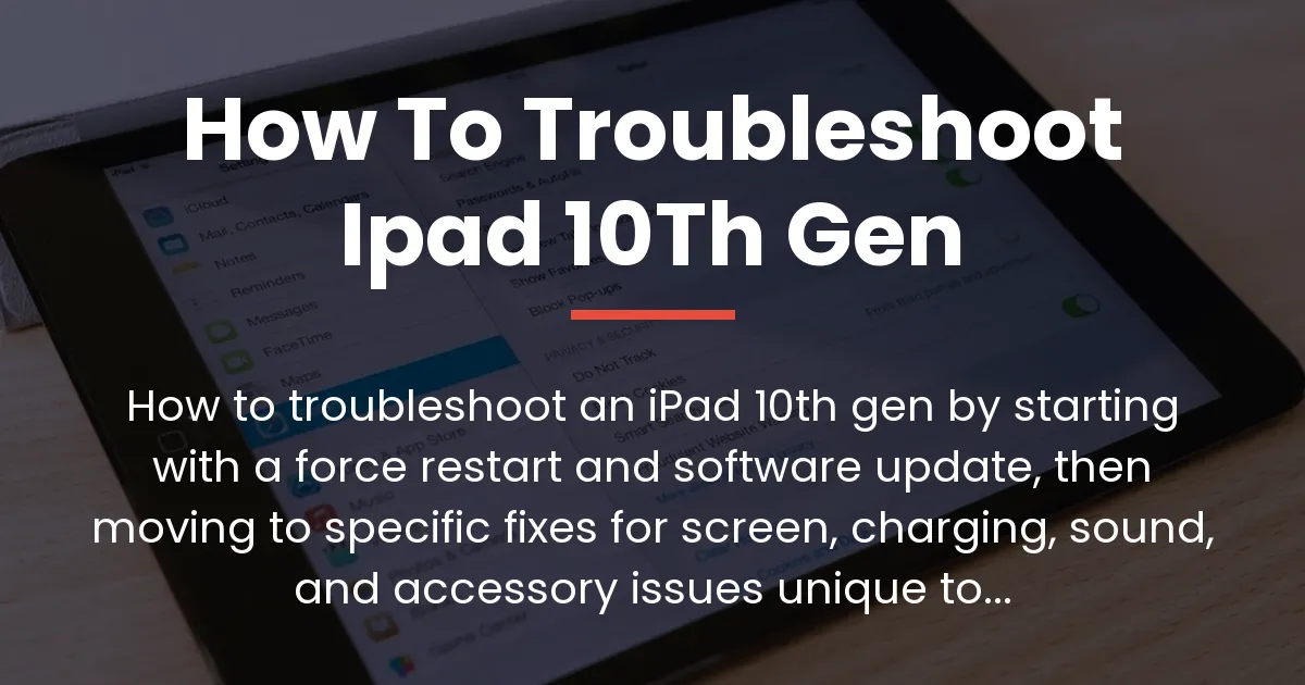 how to troubleshoot ipad 10th gen