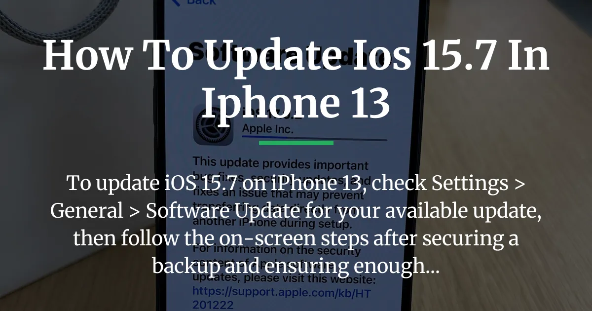 how to update ios 15.7 in iphone 13