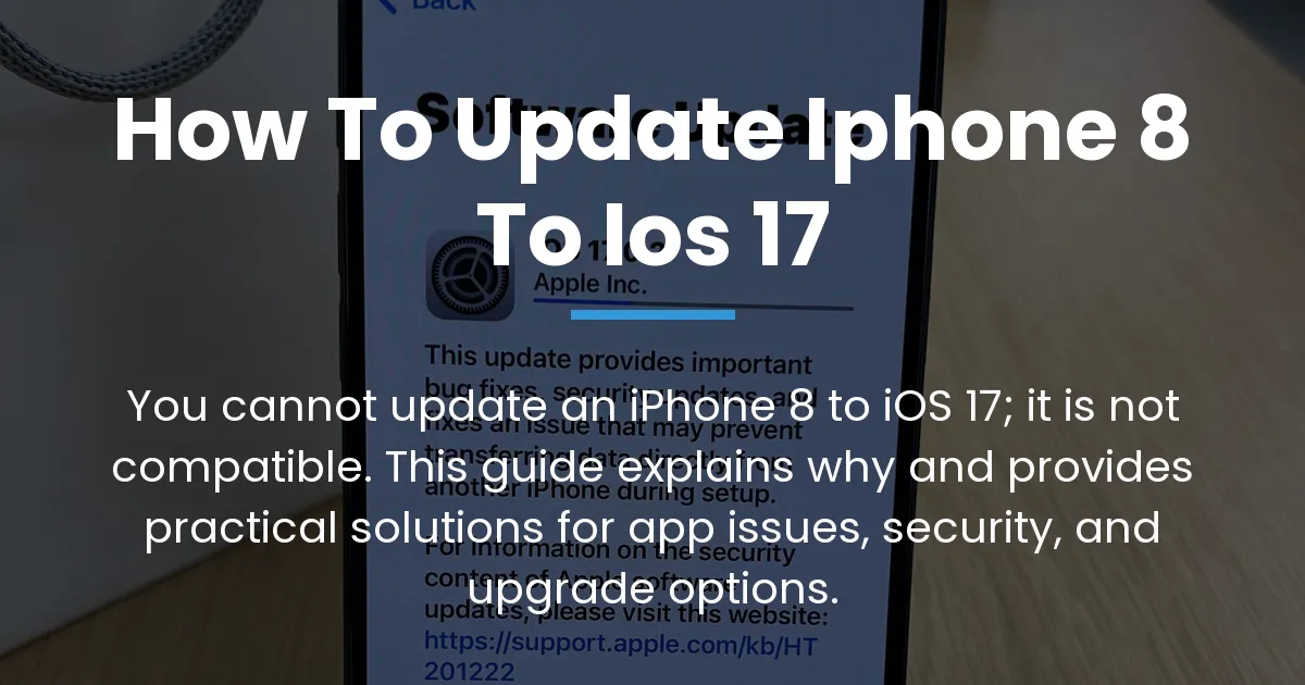 how to update iphone 8 to ios 17