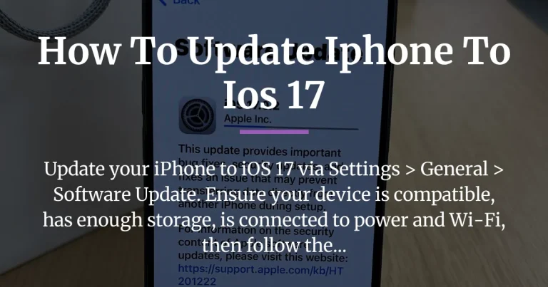 how to update iphone to ios 17