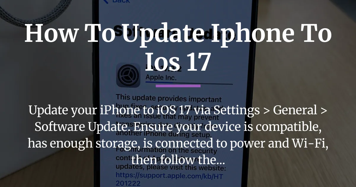 how to update iphone to ios 17