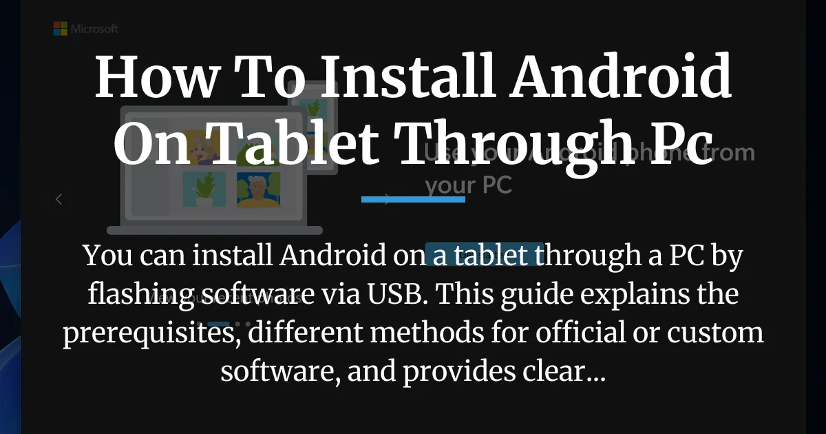how to install android on tablet through pc